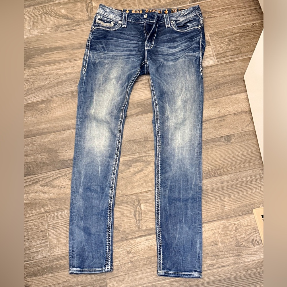 Rock Revival Women's Skinny Jeans - Faded Blue Wash